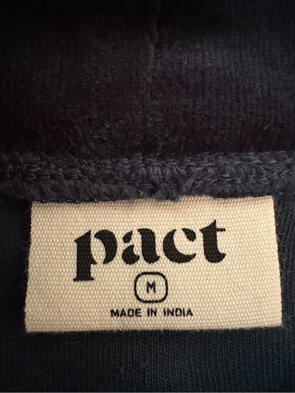 PACT Organic Cotton Pure Velour Mock Neck Pullover Deep Teal M Quiet Luxury Soft - Picture 4 of 8